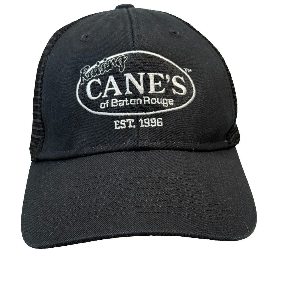 Raising Cane's Baton Rouge Est 1996 Trucker Hat Black Mesh Snapback OSFA